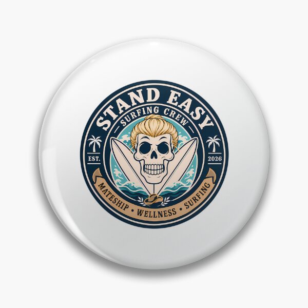Item preview, Stand Easy Veteran Surf Club Logo Sunshine Coast - Male Version Blonde Manbun designed and sold by zeigler-cassiz.