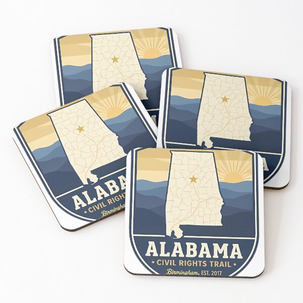Item preview, Alabama Civil Rights Trail Birmingham Map Badge Sticker designed and sold by DetourDgn.