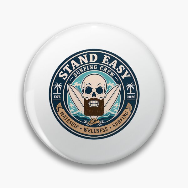 Item preview, Stand Easy Veteran Surf Club Logo Sunshine Coast - Male Version Brown Beard designed and sold by zeigler-cassiz.