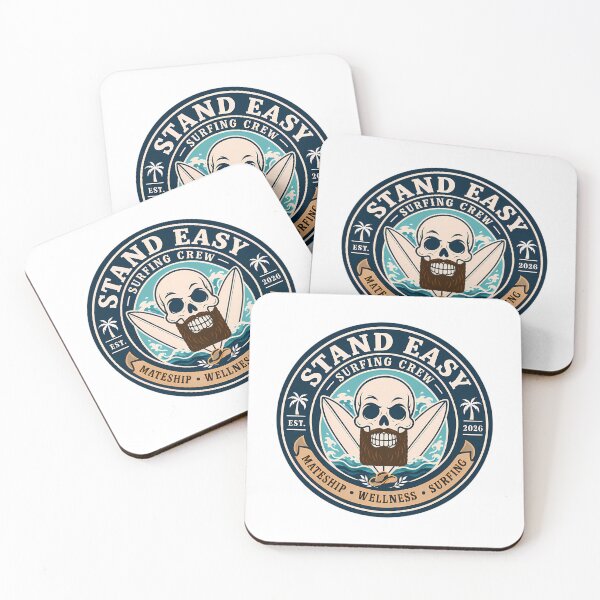 Item preview, Stand Easy Veteran Surf Club Logo Sunshine Coast - Male Version Brown Beard designed and sold by zeigler-cassiz.