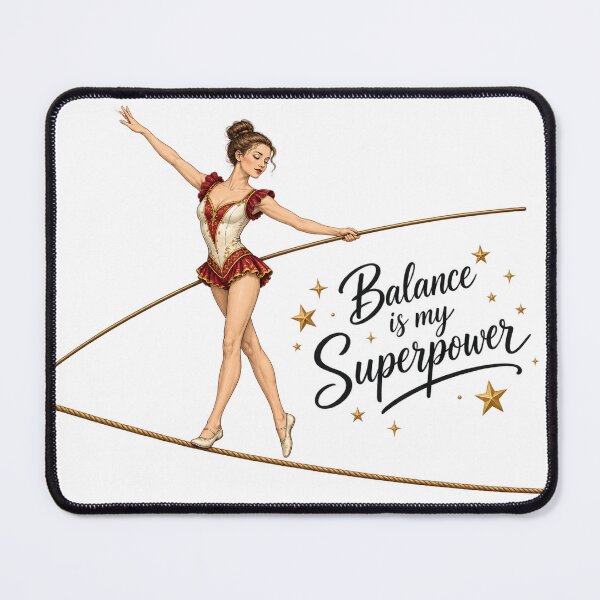 Item preview, Balance Is My Superpower Tightrope Walker Illustration designed and sold by ArtNova17.