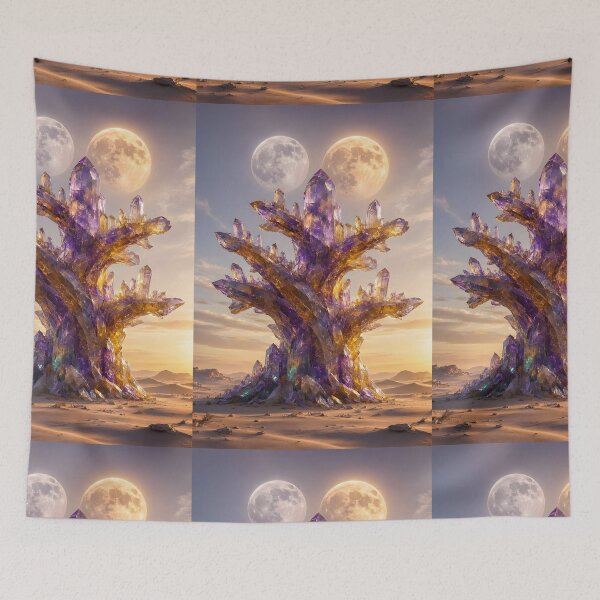 Item preview, Surreal Purple Crystal Tree with Twin Moons designed and sold by Pyt27.