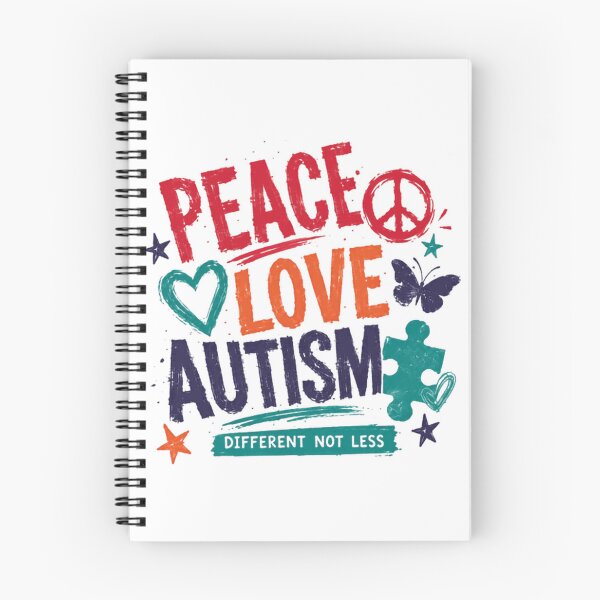 Item preview, Peace Love Autism Different Not Less Autism Awareness Neurodiversity Acceptance Supporter designed and sold by SkeletonsDanger.
