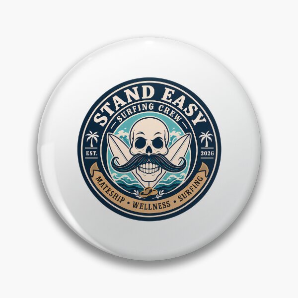 Item preview, Stand Easy Veteran Surf Club Logo Sunshine Coast - Male Version Moustache designed and sold by zeigler-cassiz.