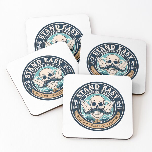 Item preview, Stand Easy Veteran Surf Club Logo Sunshine Coast - Male Version Moustache designed and sold by zeigler-cassiz.