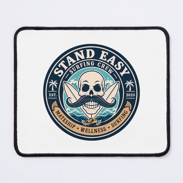 Item preview, Stand Easy Veteran Surf Club Logo Sunshine Coast - Male Version Moustache designed and sold by zeigler-cassiz.
