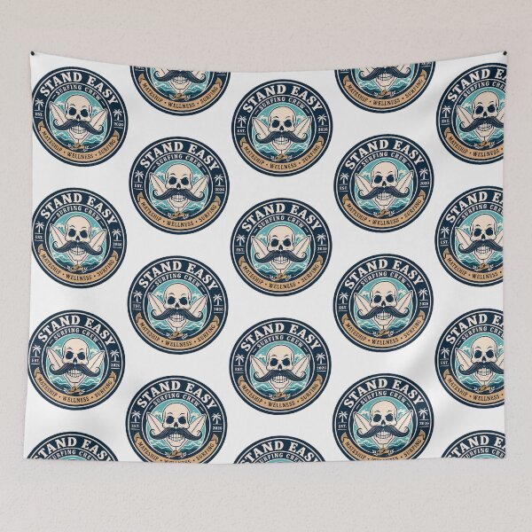 Item preview, Stand Easy Veteran Surf Club Logo Sunshine Coast - Male Version Moustache designed and sold by zeigler-cassiz.