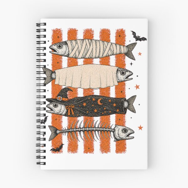 Item preview, Spooky Halloween Fish Mummy Ghost Witch Skeleton designed and sold by VioletNance.