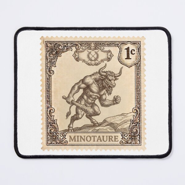 Item preview, Vintage Minotaur Postage Stamp - Antique Engraving Art designed and sold by JeanChiale.