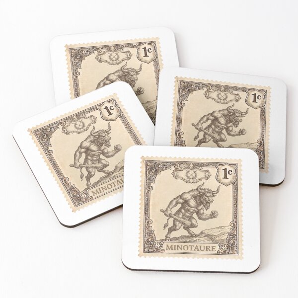 Item preview, Vintage Minotaur Postage Stamp - Antique Engraving Art designed and sold by JeanChiale.