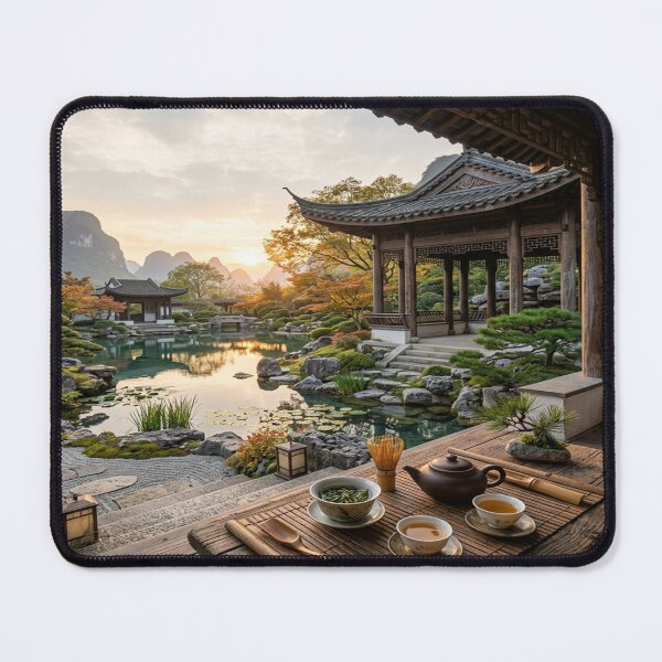 Item preview, Traditional Chinese Garden Pavilion with Tea Set Overlooking Pond designed and sold by Solomon-Ent-144.
