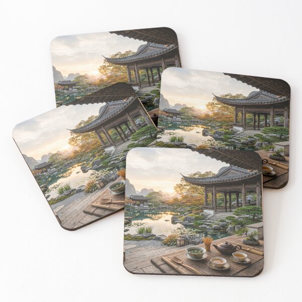 Item preview, Traditional Chinese Garden Pavilion with Tea Set Overlooking Pond designed and sold by Solomon-Ent-144.
