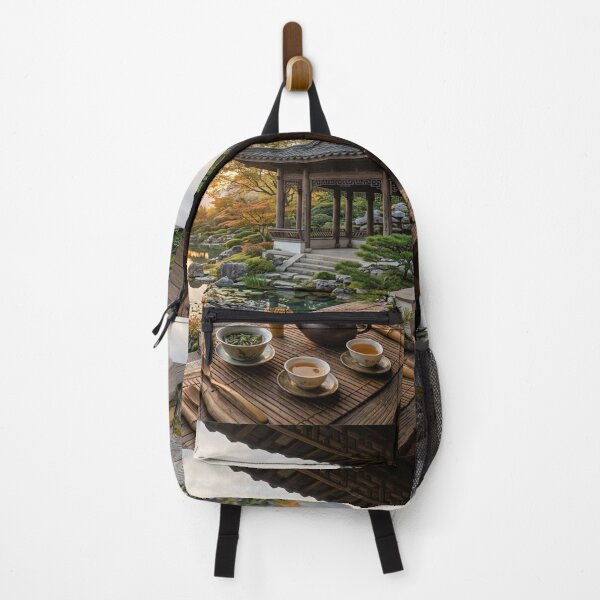 Item preview, Traditional Chinese Garden Pavilion with Tea Set Overlooking Pond designed and sold by Solomon-Ent-144.
