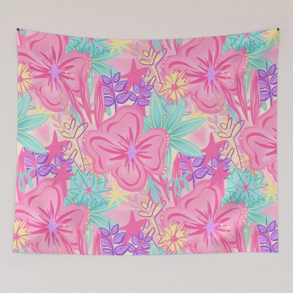Item preview, Vibrant Pink Pastel Floral Pattern designed and sold by PoeticRecipeST.