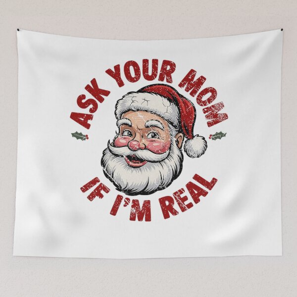 Item preview, Ask Your Mom If Im Real Santa Claus Christmas Funny Vintage designed and sold by DevilMayCrySh.