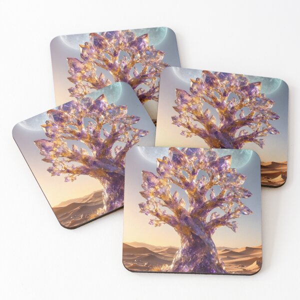 Item preview, Surreal Purple Crystal Tree with Twin Moons designed and sold by Pyt27.