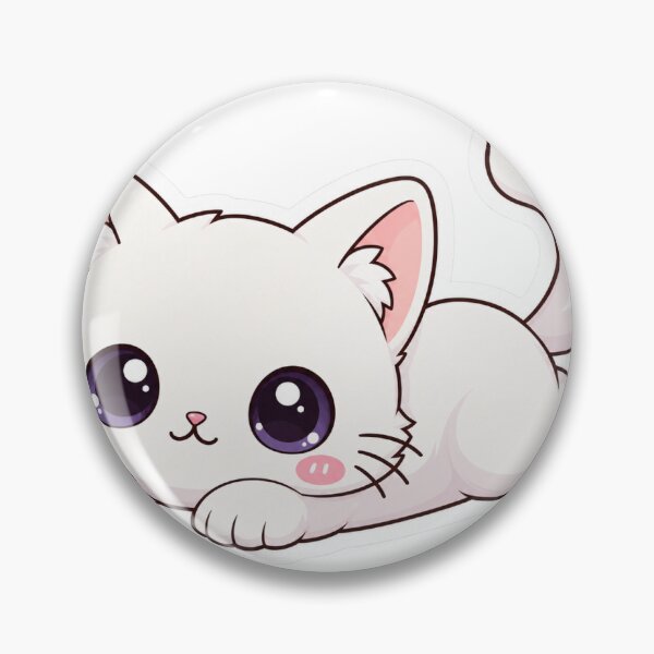 Item preview, Cute White Cat Loaf Sticker – Kawaii Chibi Kitten with Big Purple Eyes designed and sold by ghatwalsachin.
