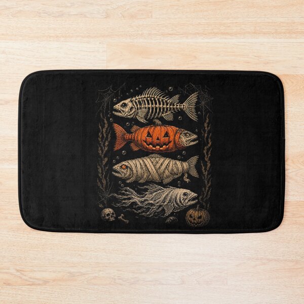 Item preview, Halloween Fish Skeleton Pumpkin Mummy Ghost Art designed and sold by VioletNance.