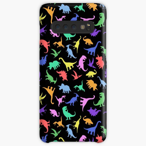 Fun Dinosaur Pattern (Black Background) Samsung Galaxy Snap Case