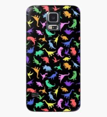 Spaß Dinosaurier-Muster (schwarzer Hintergrund) Hülle & Klebefolie für Samsung Galaxy