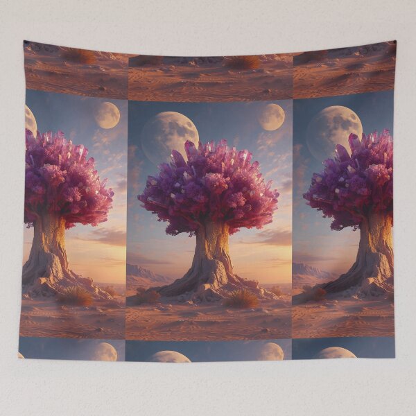 Item preview, Surreal Purple Crystal Tree with Twin Moons designed and sold by Pyt27.