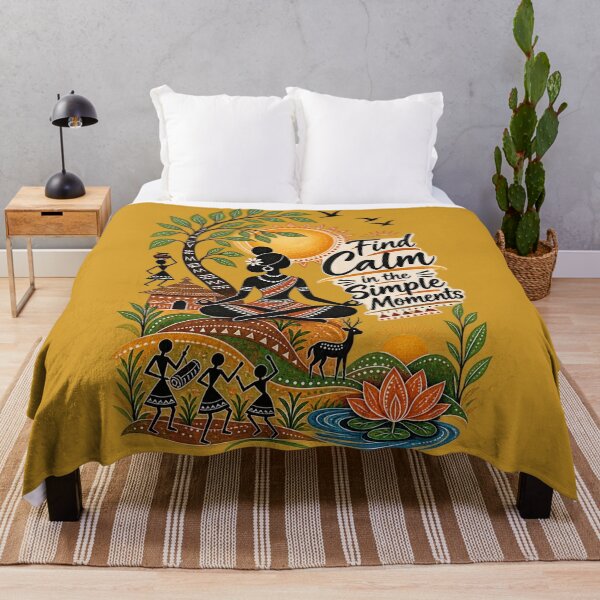 Item preview, Find Calm in the Simple Moments – Warli Folk Art Meditation designed and sold by Chirayu1111.