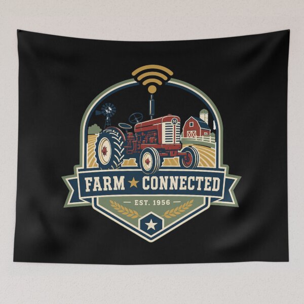 Item preview, Vintage Tractor Farm T-Shirt, Connected Smart Farm Badge Design, Retro Farmer Gift Tee, Red Tractor Windmill Barn Shirt, Est 1956 Country Life Tee designed and sold by EpicInks24.