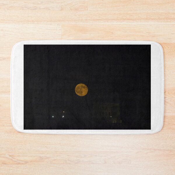 Item preview, Full Moon Over Dark Night Sky With Yellow Glow And Visible Lunar Surface Details designed and sold by Nmallia.