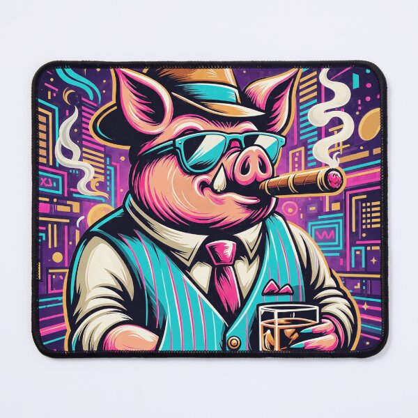 Item preview, Pork & Pinstripes Dapper Pig with Cigar designed and sold by Deborah457.