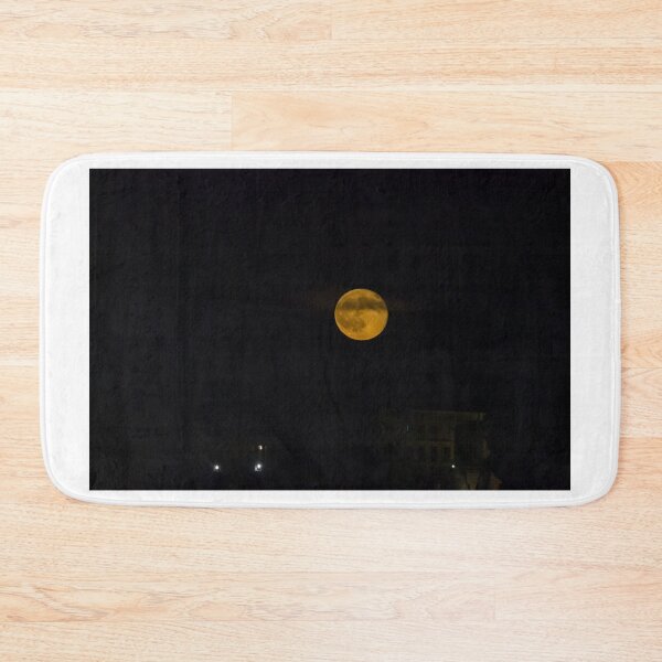 Item preview, Full Moon Over Dark Night Sky With Yellow Glow And Visible Lunar Surface Details designed and sold by Nmallia.