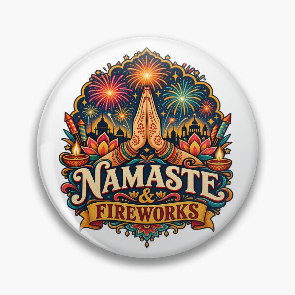 Item preview, Namaste & Fireworks – Indian Diwali Festival Celebration designed and sold by Globalcitytees.