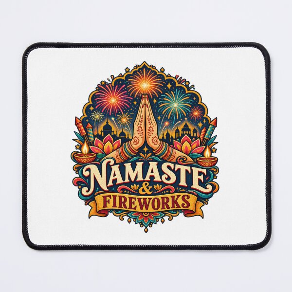 Item preview, Namaste & Fireworks – Indian Diwali Festival Celebration designed and sold by Globalcitytees.