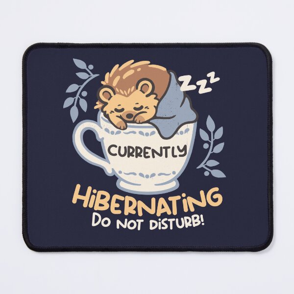 Item preview, Currently Hibernating Cute Sleeping Hedgehog in a Mug - Cozy Animal Art designed and sold by NemiMakeit.
