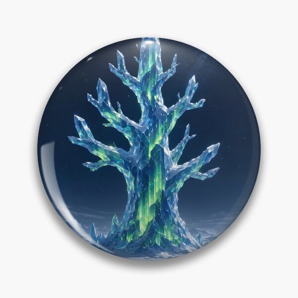 Item preview, Glowing Frozen Ice Tree with Northern Lights Aurora Borealis designed and sold by Pyt27.