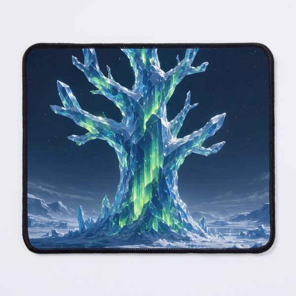 Item preview, Glowing Frozen Ice Tree with Northern Lights Aurora Borealis designed and sold by Pyt27.