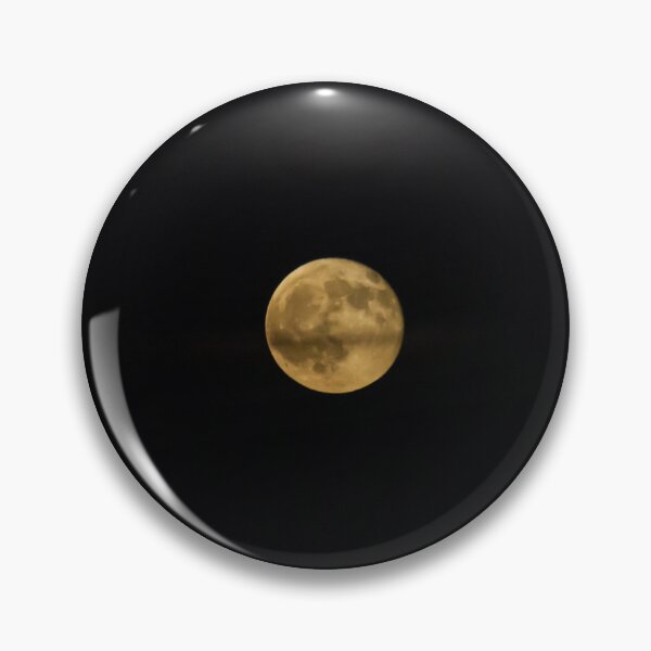 Item preview, Full Moon Over Dark Night Sky With Yellow Glow And Visible Lunar Surface Details designed and sold by Nmallia.