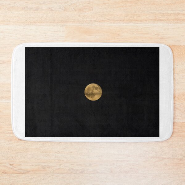 Item preview, Full Moon Over Dark Night Sky With Yellow Glow And Visible Lunar Surface Details designed and sold by Nmallia.