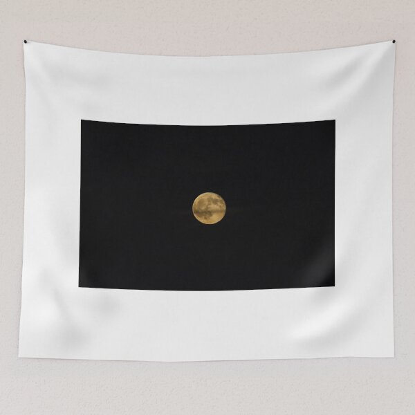 Item preview, Full Moon Over Dark Night Sky With Yellow Glow And Visible Lunar Surface Details designed and sold by Nmallia.