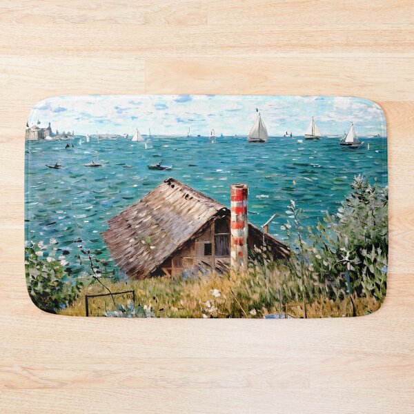 Item preview, The Cabin at Sainte-Adresse: A Serene Impressionist Coastal Scene of Sea designed and sold by artdesignsnow.