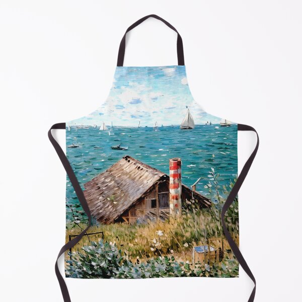 Item preview, The Cabin at Sainte-Adresse: A Serene Impressionist Coastal Scene of Sea designed and sold by artdesignsnow.