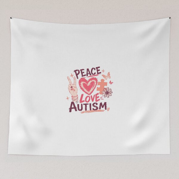 Item preview, Peace Love Autism Awareness Support designed and sold by JonesFlora2025.