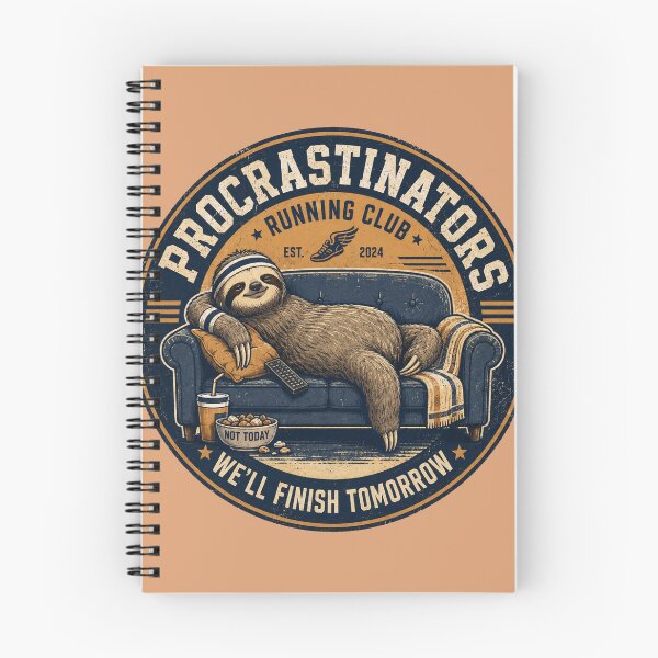 Item preview, Procrastinators Running Club Funny Sloth T-Shirt | Retro Gym Emblem Graphic designed and sold by BLUESKY11a.