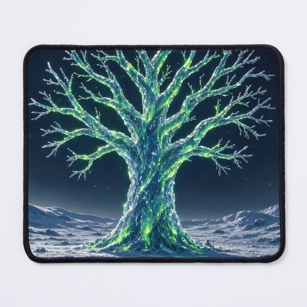 Item preview, Glowing Frozen Ice Tree with Northern Lights Aurora Borealis designed and sold by Pyt27.