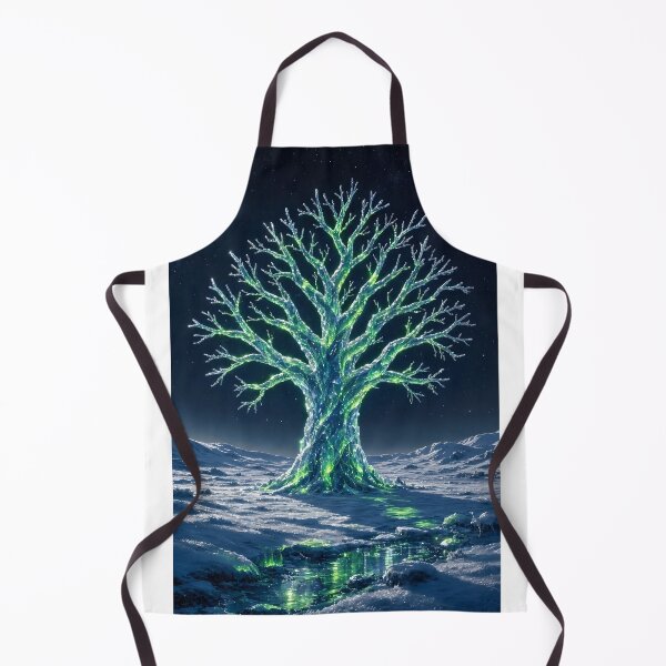 Item preview, Glowing Frozen Ice Tree with Northern Lights Aurora Borealis designed and sold by Pyt27.