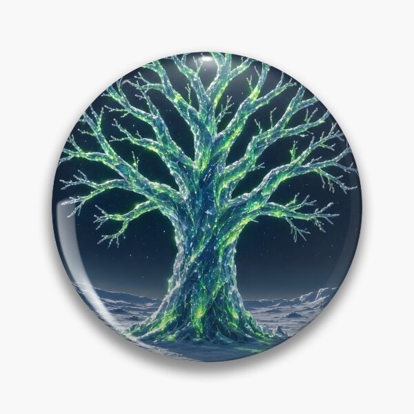 Item preview, Glowing Frozen Ice Tree with Northern Lights Aurora Borealis designed and sold by Pyt27.