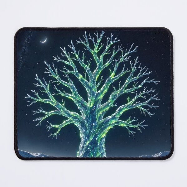 Item preview, Glowing Frozen Ice Tree with Northern Lights Aurora Borealis designed and sold by Pyt27.