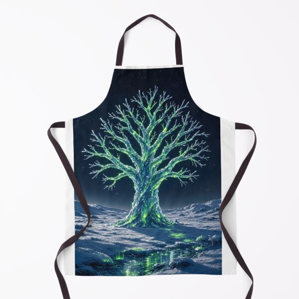Item preview, Glowing Frozen Ice Tree with Northern Lights Aurora Borealis designed and sold by Pyt27.