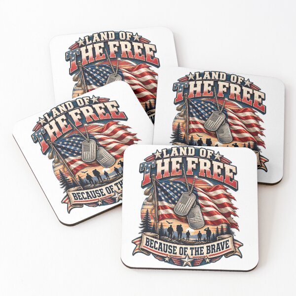 Item preview, Land of the Free Because of the Brave T-Shirt, Patriotic Military Veteran Gift, Veterans Day American Pride Graphic Tee, 4th of July Shirt designed and sold by OUICHA.