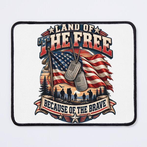 Item preview, Land of the Free Because of the Brave T-Shirt, Patriotic Military Veteran Gift, Veterans Day American Pride Graphic Tee, 4th of July Shirt designed and sold by OUICHA.