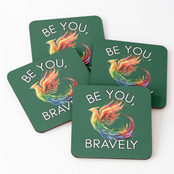 Item preview, Colorful Rainbow Phoenix With  Quote Be You Bravely 9 designed and sold by eternalwildflo.